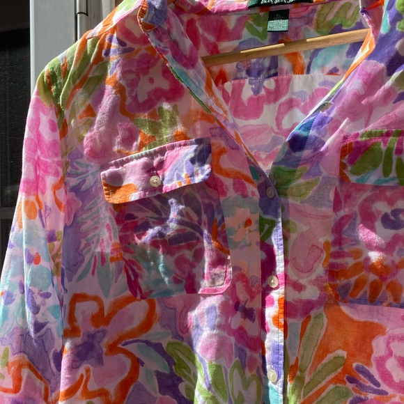 Ralph Lauren Floral Blouse petite large - Picture 3 of 8